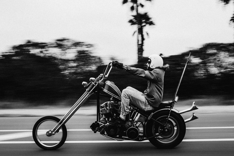 people, grayscale, outdoors, tree, driving, palm tree, speed, action, black Color, bike, wheel, biker, blur, engine, man, palm, riding, black And White