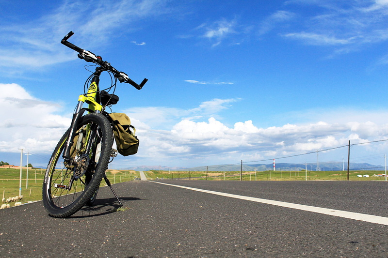 Bike, street, cloud - sky, Riding, Highway, mode of transportation, mode of Transport, sunlight, day, cycling, road marking, transportation, cycle, land vehicle