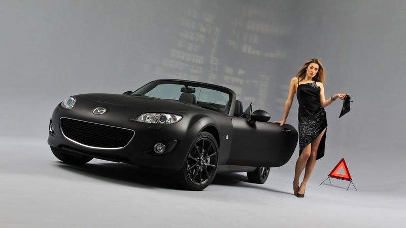 1080P, car, blonde, Mazda MX-5, vehicle, model, black cars