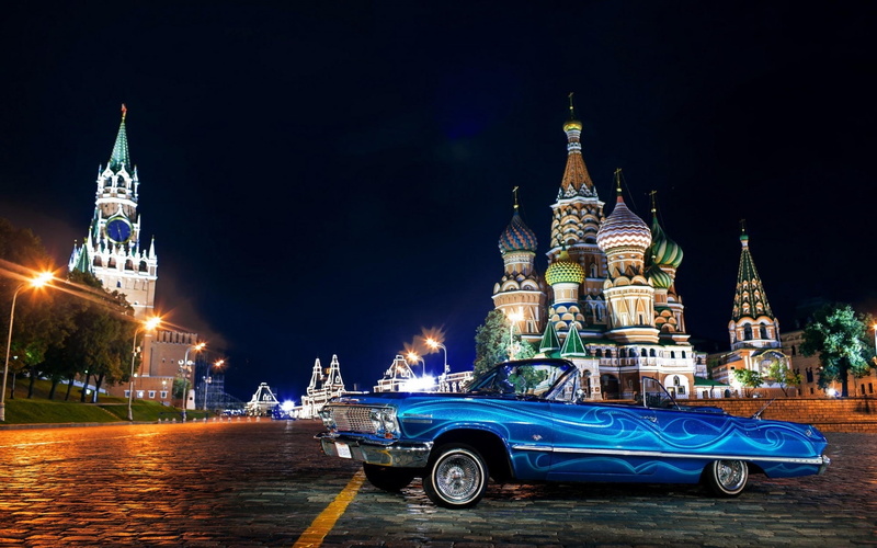 classic cars, moscow, chevrolet, old cars, 1080P, impala, vintage cars, chevrolet impala