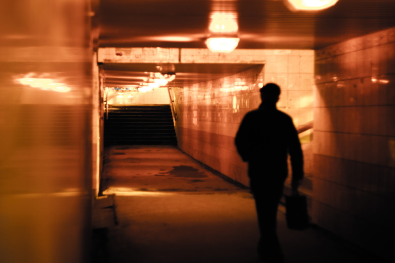 pass, dark, underground, one person, building, stair, corridor, night, real people, inside, city Life, man, 4K, leaving, nightlife, urban Scene, tunnel