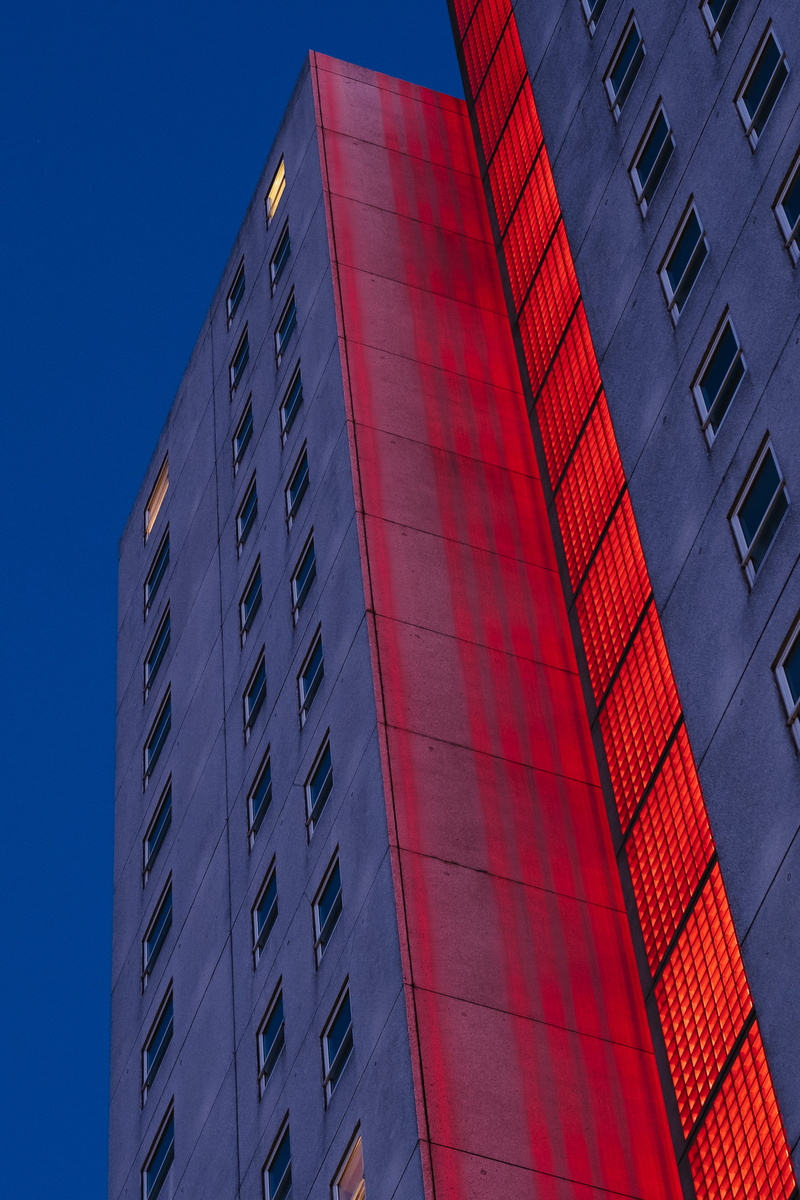 building exterior, financial district, corner, office building, banister, glass - material, clock tower, nature, modern, rotterdam, office building exterior