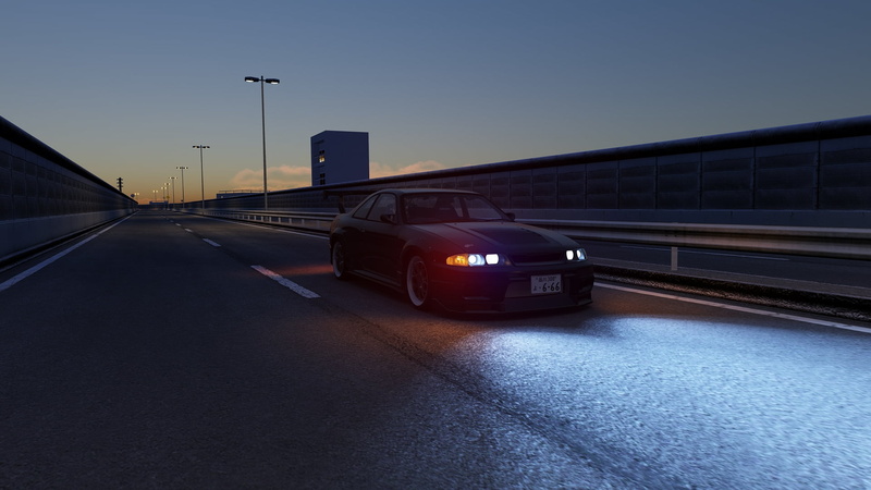 JDM, Nissan GTR R33, 1080P, Japanese cars, Assetto Corsa, Nissan GTR, Japan, night