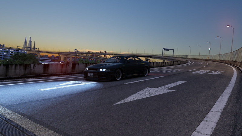 Japanese cars, Nissan GTR, Assetto Corsa, JDM, 1080P, Nissan GTR R33, Japan, night