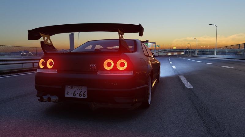 Nissan GTR, JDM, 1080P, Assetto Corsa, Nissan GTR R33, Japanese cars, Japan, night