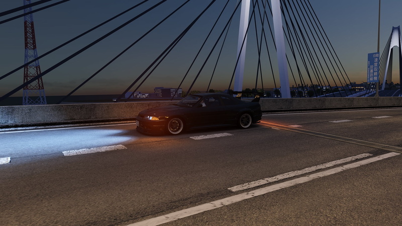 Nissan GTR, Japan, Assetto Corsa, night, Nissan GTR R33, Japanese cars, 1080P, JDM