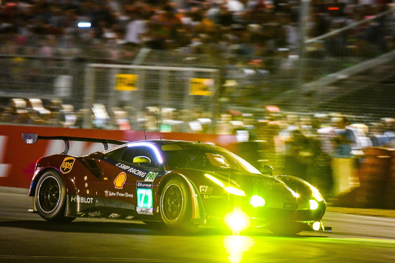 car, race, motion, road, lens flare, land vehicle, 488, architecture, gte, travel, motor vehicle, 2017, transportation, night, no people, on the move, street