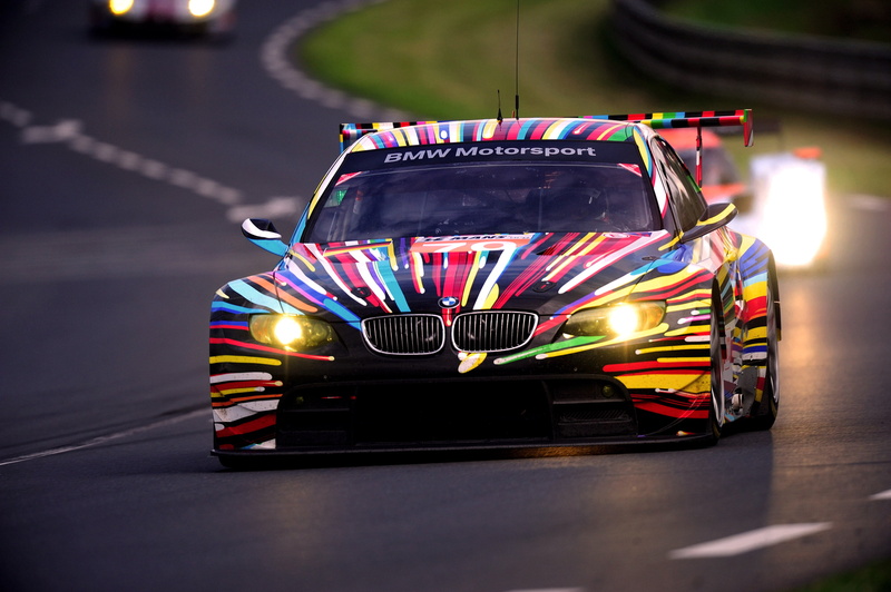 2K, transportation, Machine, BMW, no people, illuminated, night, 24h Le Mans, competition, Lights, GT2, road, The front, motion, speed, car, motor vehicle