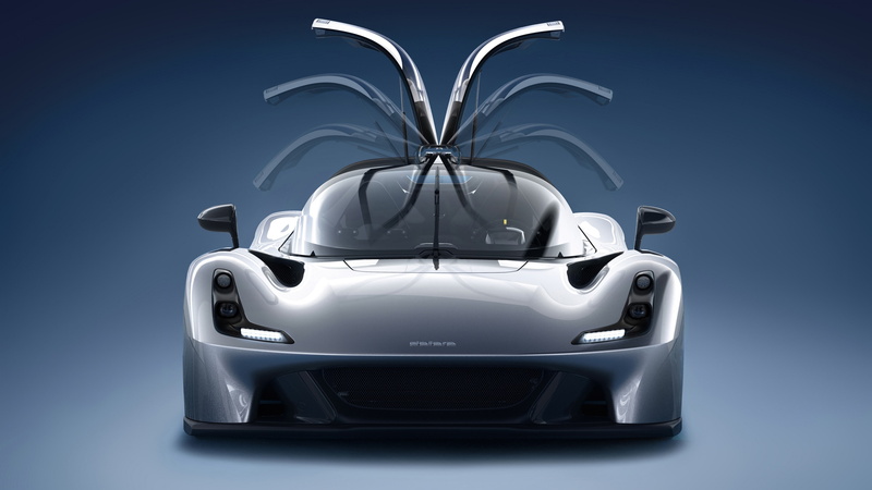 blue background, car, grey cars, vehicle, 4K, Dallara Stradale