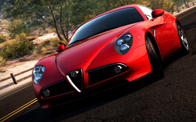 alfa romeo, tree, no People, need for speed hot pursuit, sports Car, alloy Wheel, modern, nature, playstation 3, windows, mode of Transport, elegance, road