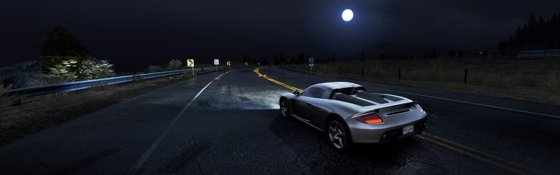 street, highway, illuminated, street light, city, 4K, car, night, outdoors, mode of transportation, moonlight, motion, transportation, Porsche Carrera GT