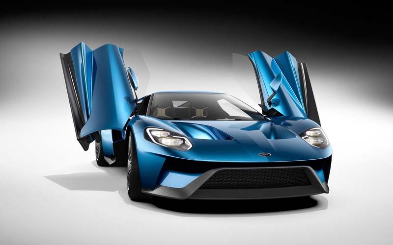 car, blue, sports, front, gt, ford, view, supercar, ford gt 2, 2016, gutwing, blue car, cool, 2K, front view