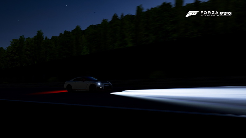 night, 1080P, car, Lights, Nissan GT R R35, video games, Forza Motorsport 6, vehicle, Race Tracks