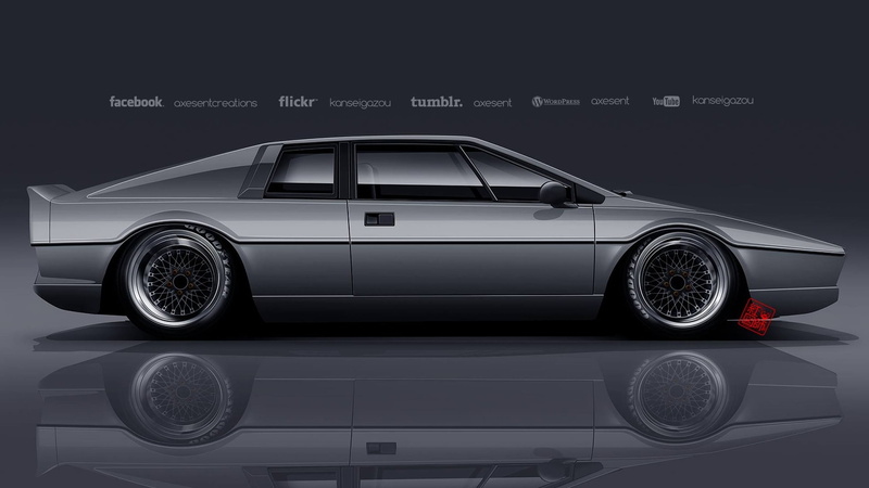 night, clean, black color, land vehicle, transportation, luxury, wheel, motor vehicle, 1080P, chrome, shiny, Lotus Esprit, technology, render, retro styled