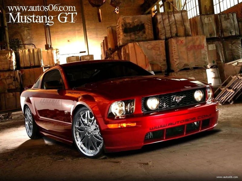 red, Ford, outdoors, damaged, history, land vehicle, city, headlight, garage, no people, red cars, Ford Mustang GT, building exterior, street, transportation
