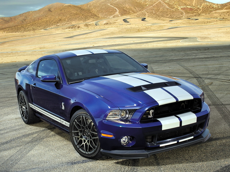 ford mustang shelby gt 500, cars, motor vehicle, outdoors, stationary, day, transportation, 1080P, desert, road, nature, muscle, motion, blue, travel