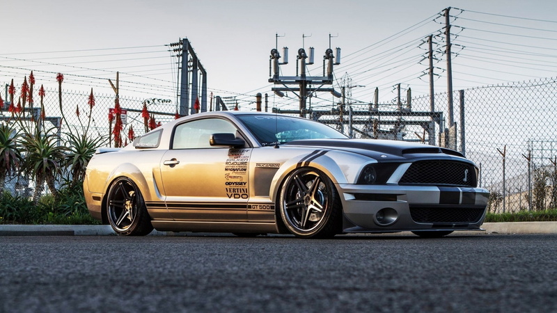 cable, fence, Ford, black, cobra, GT, retro styled, vintage car, land vehicle, 1080P, no people, Tuning, architecture, day, street, car, Supersnake, transportation
