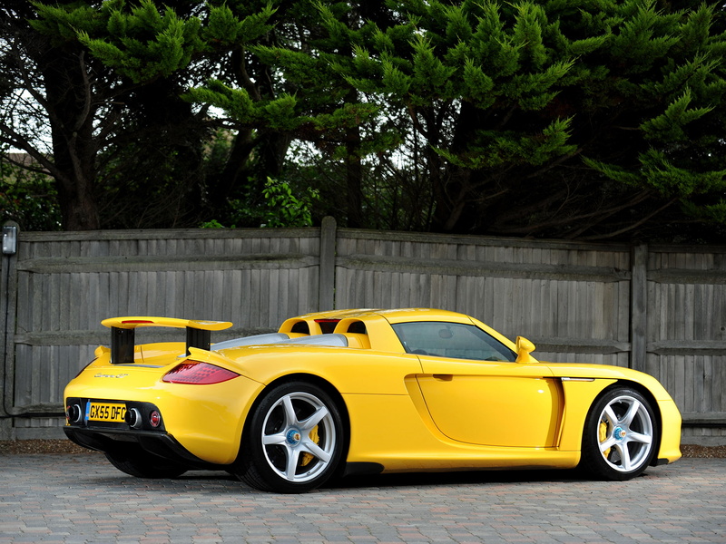 Carrera GT, supercar, 1080P, rear view, yellow, Porsche