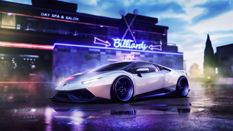 Huracan, Shark, Lamborghini, Front, Bull, Liberty Walk, 1080P
