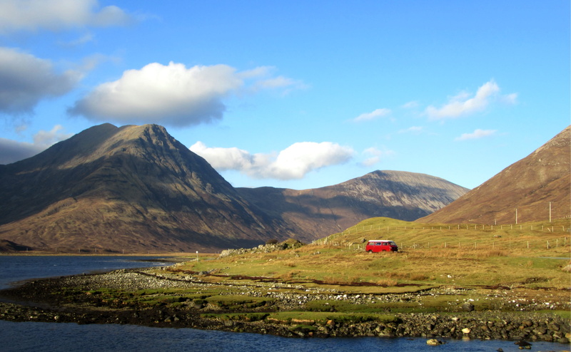 beauty in nature, mountains, volkswagen, mountain, tranquility, idyllic, mountain range, vanlife, united kingdom, road, no people, mountain peak, water
