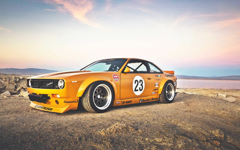 rocket bunny backgrounds, download 3840x2400 nissan 240sx, side view, 4K, nissan 240sx