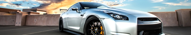 steel, metal, road, Nissan Skyline GT R, panoramic, 5K, built structure, Triple Screen, blue, speed, city, sky, driving, cloud - sky, modern, technology