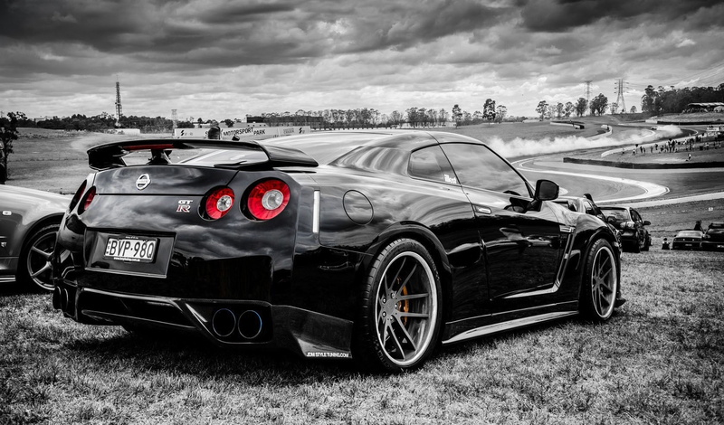 vehicle, black, Nissan Skyline GT-R R35, 720P