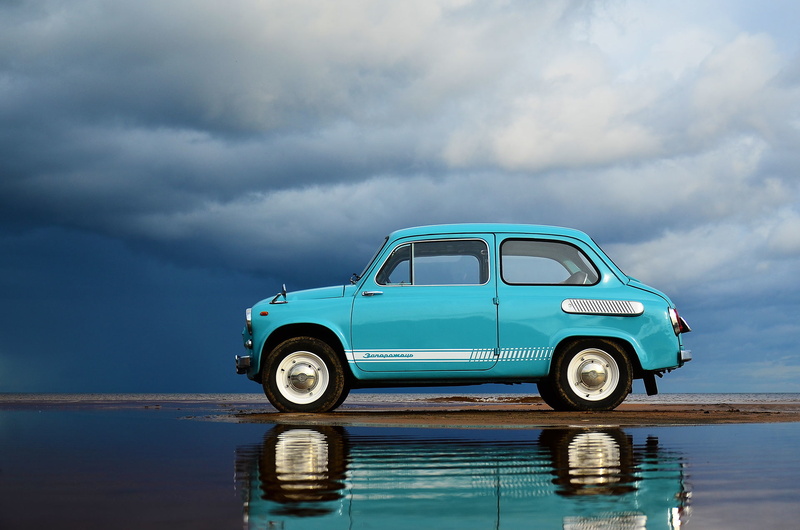 no people, storm, 1080P, background, blue, water, humpback, ZAZ, mode of transportation, sky, Zaporozhets, fiat, travel, car, nature, motor vehicle