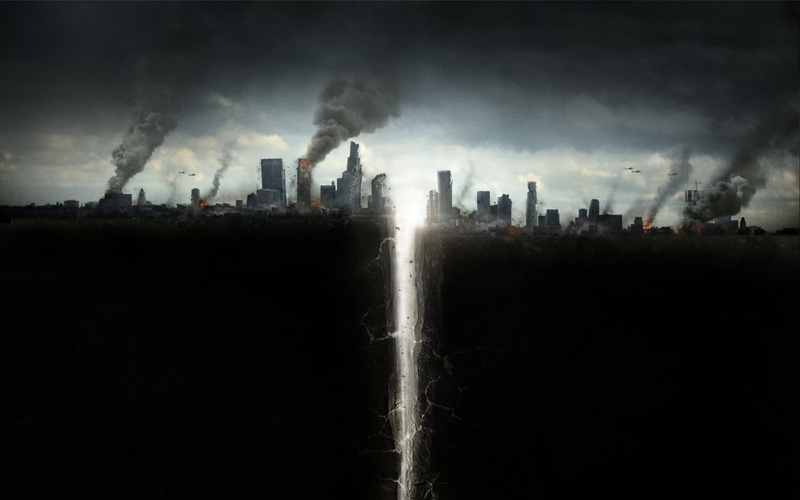 cityscape, skyscrapers, smoke, silhouette, destruction, dark, industry, the city, smoke - physical structure, nature, urban skyline, environment