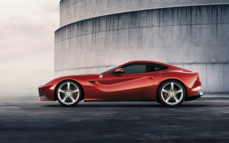 Ferrari, supercar, Berlinetta, side view, 1080P, F12, beautiful car, red
