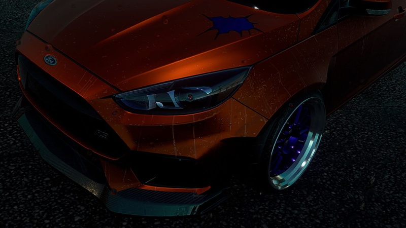 vehicle, 1080P, car, Ford Focus RS, Orange Heart(HyperDimension Neptunia), need for speed payback