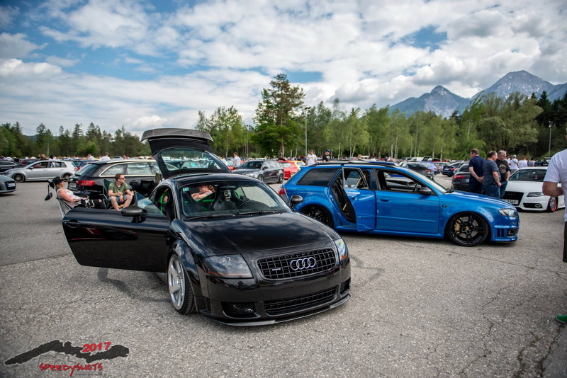 tree, incidental people, stationary, day, travel, outdoors, plant, mode of transportation, cloud - sky, mountain, Audi, worthersee, Volkswagen, tuning