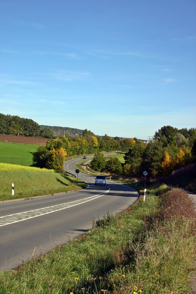 scenics - nature, non-urban scene, mode of transportation, trees, Auto, field, baden württemberg, Cycle Path, day, drive, direction, 2K, transportation