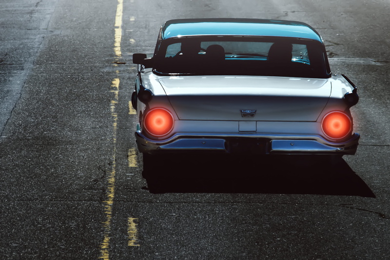 street, blacktop, vintage, vehicle, automobile, driving, vintage collection, old car, car, convertible, symbol, hurry, retro styled, day, tail lights, high angle view