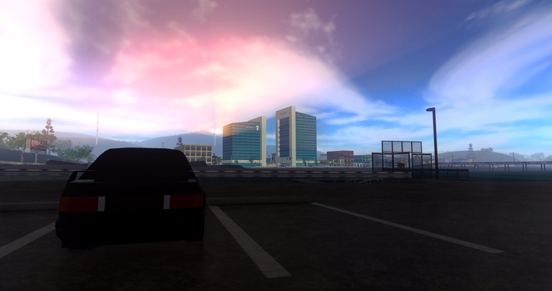 city, clouds, 2K, Roblox, Google, overcast, sunrise, parking lot, Pacifico (Roblox Game), Bmw E30 m3