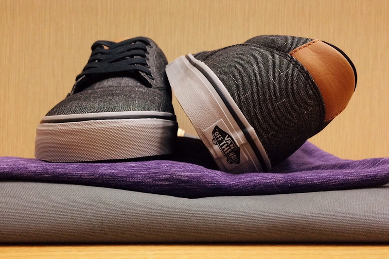 footwear, shoes, clothing, vans, textile, choice, hat, day, purple, close-up, jeans, fashion, pair, relaxation, absence, sneakers, black color, menswear