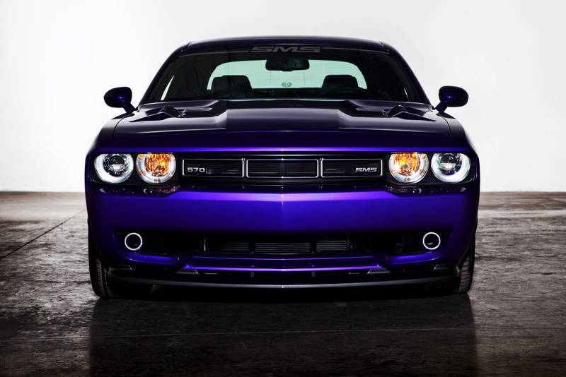 gray, purple cars, table, no people, motor vehicle, headlight, standing, vehicle, antique, studio shot, transportation, Dodge Challenger, 4K, land vehicle