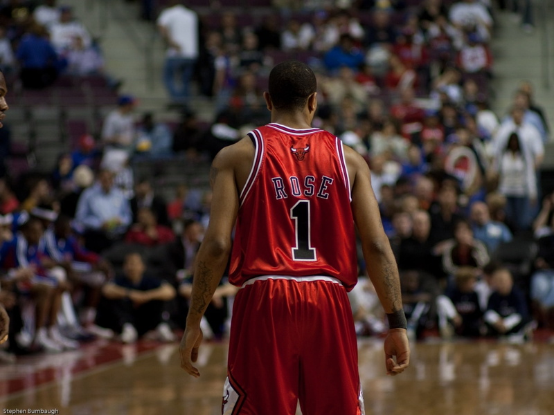 basketball, 1080P, derrick, chicago, sports, rose, bulls, backview, field, depth, nba