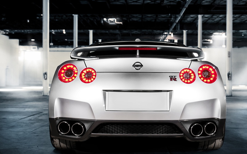 nissan, cars, gt r, skyline, 2K, backview, r35, lights