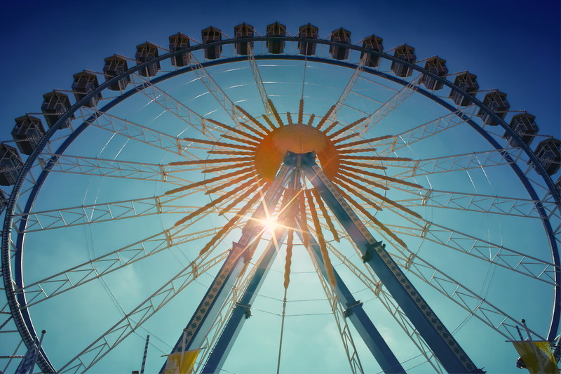 sky, shape, shadow, perspective, rays, year market, amusement park, illuminated, low angle view, amusement park ride, arts culture and entertainment, no people