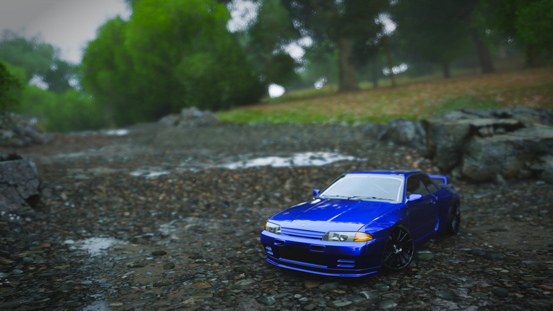 Forza, Nissan, horizon, Forza Horizon 4, skyline, GT-R, car, blue, vehicle, 4K, r32