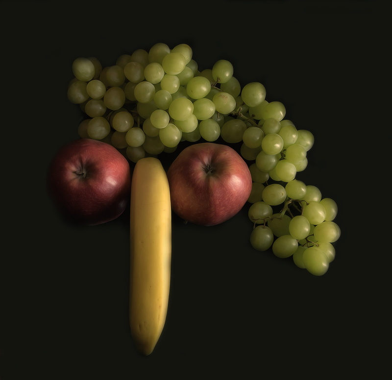green color, food and drink, bio, apple - fruit, grapes, grape, 4K, frisch, freshness, healthy lifestyle, banana, healthy, food, close-up, studio shot