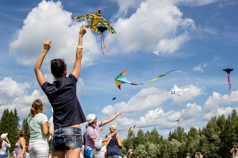 women, weather, people, kite - Toy, tree, snakes, men, 2K, flying, sunny, Kites, human body part, entertainment, Clear, child, carelessness, enjoyment