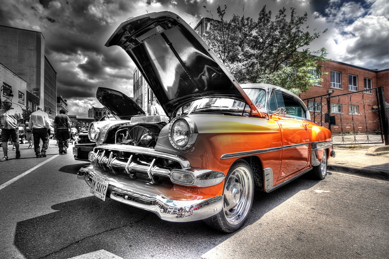 retro styled, motor vehicle, nature, transportation, sky, classic car, built structure, silver colored, incidental people, day, car, Hot Rod, land vehicle