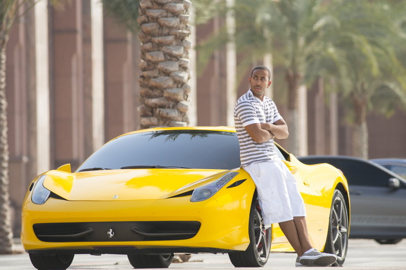 motor vehicle, 1080P, day, young adult, Tej (Fast and Furious), leisure activity, men, outdoors, Fast and Furious, yellow, casual clothing, one person