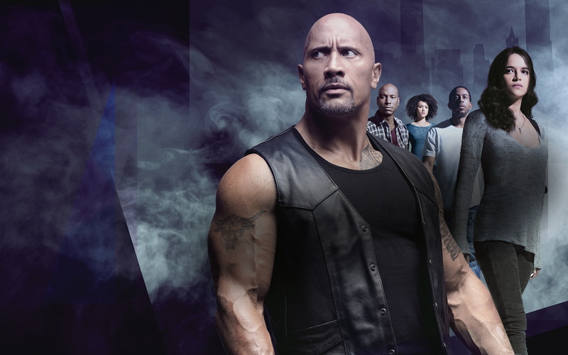 Ludacris, Dwayne Johnson, The Ludacris, background, Nathalie Emmanuel, poster, Michelle Rodriguez, 2K, Fast and furious 8, smoke, The Fate of the Furious