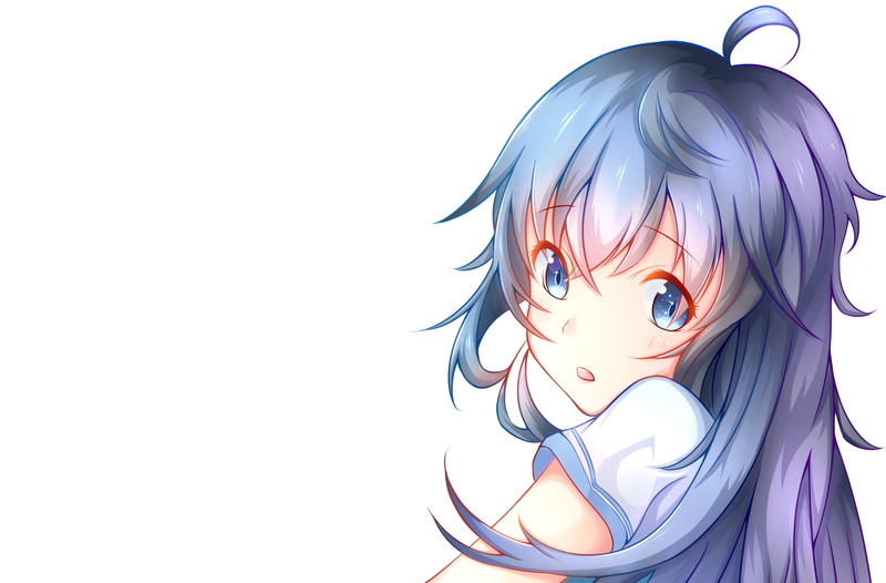 blush, digital art, artwork, T-shirt, blue tint, blue eyes, Tamaki Ako, open mouth, series, manga, anime, Light Novel, 1080P, Netoge no Yome wa Onna no Ko Janai to Omotta?