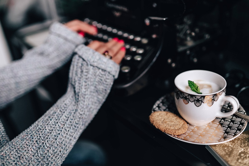tray, close-up, high angle view, Woman, hand, cup, mug, food and drink, coffee - Drink, human hand, female, coffee cup, old, desk, nostalgia, refreshment