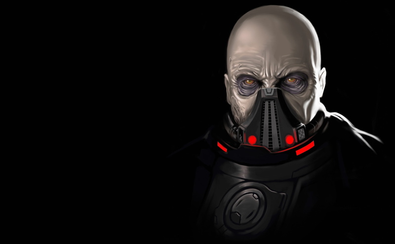 technology, portrait, human representation, red, mask, Darth Malgus, single object, fear, futuristic, black background, Star Wars, robot, black color, studio shot