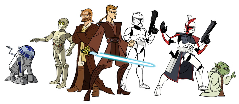 Star Wars, 2K, Anakin Skywalker, Obi-Wan Kenobi, Star Wars: The Clone Wars, C-3PO, Captain Fordo, Yoda, R2-D2, Clone Trooper